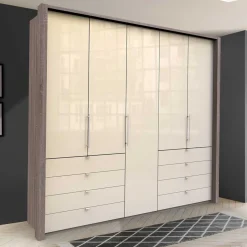 Kombi-Kleiderschrank mit acht Schubladen - Champ