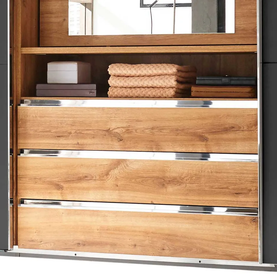 Kombi-Kleiderschrank mit offenen Fächern - Bafata