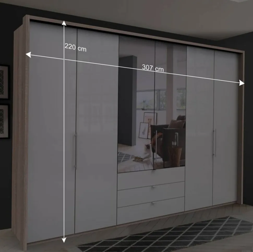 Kombi-Kleiderschrank mit Spiegel-Falttür - Bosays II