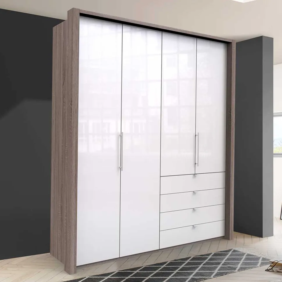 Kombi-Kleiderschrank mit vier Soft Close Schubladen - Empresian