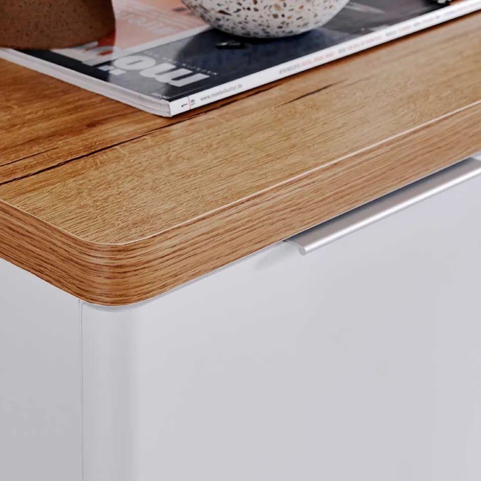 Kombi-Kommode in Weiß und Kerneiche - Xuana