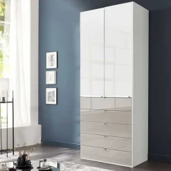 Kombi-Schlafzimmerschrank zweifarbig - Pascan