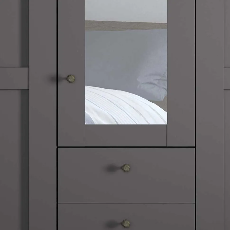 Kombi-Schlafzimmerschrank in Dunkelgrau - Mataram