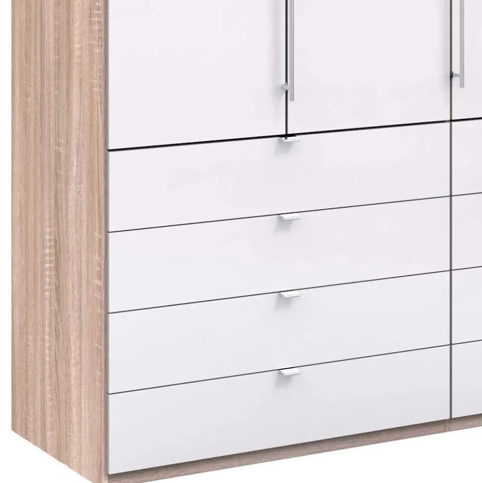 Kombi-Schlafzimmerschrank mit 2 Türen und 8 Schubkästen - Bosays