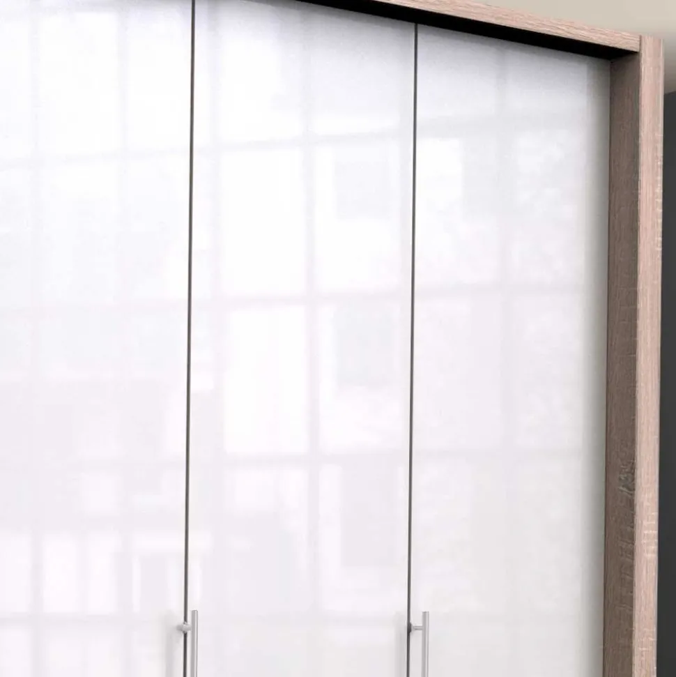 Kombi-Schlafzimmerschrank mit 2 Türen und 8 Schubkästen - Bosays