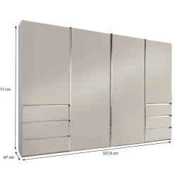 Kombi-Schwebetürenschrank in Champagner - Eusebia