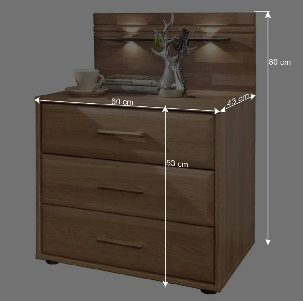 Komfort Doppelbett Anglesia und Nachttisch Set (dreiteilig)