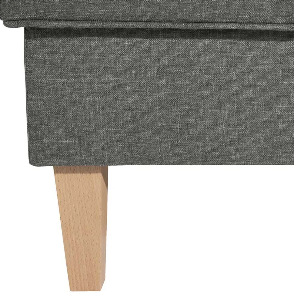 Komfortsessel in Hellgrau mit Buche - Nurcias