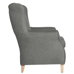 Komfortsessel in Hellgrau mit Buche - Nurcias