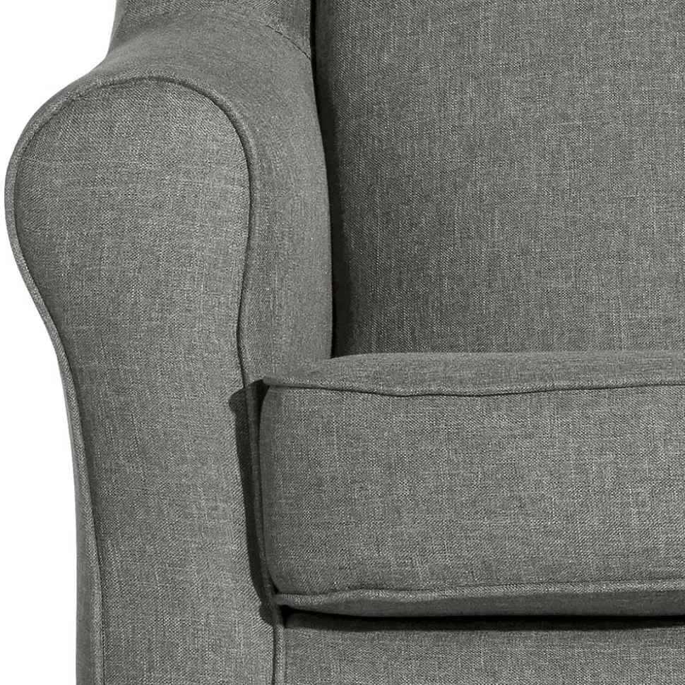 Komfortsessel in Hellgrau mit Buche - Nurcias