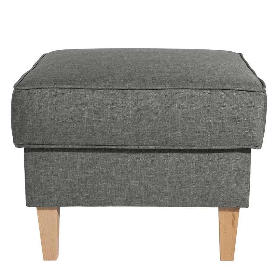 Komfortsessel in Hellgrau mit Buche - Nurcias