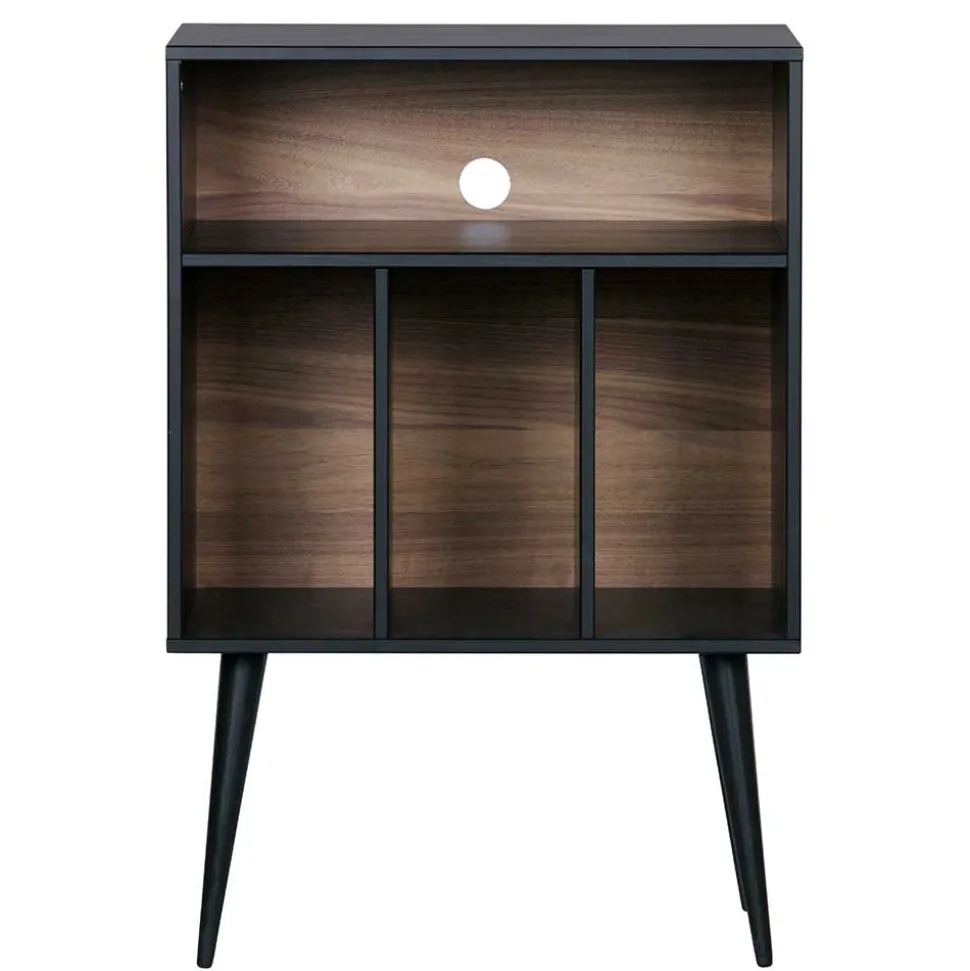 Kommode - Plattenregal in Schwarz - Daan