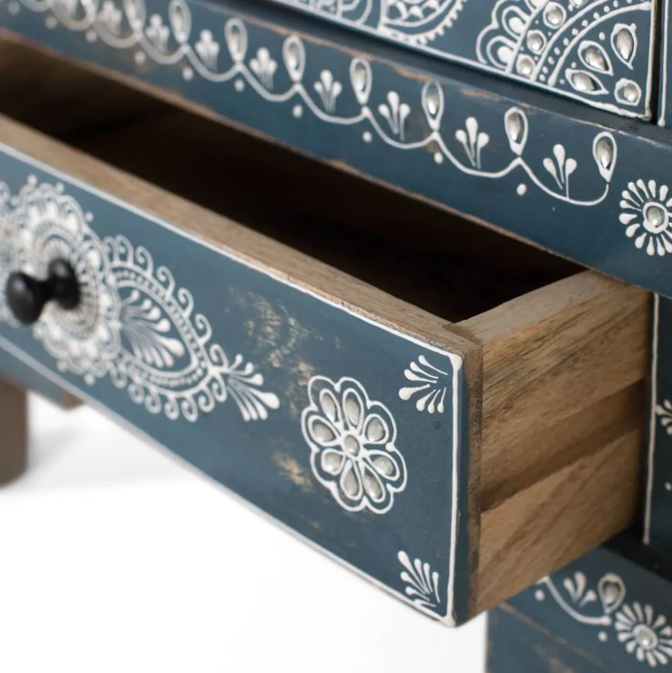 Kommode in Blau mit weißer Bemalung - Fleet