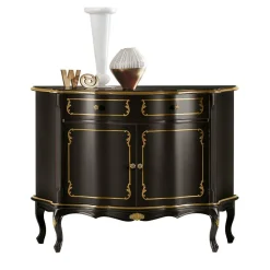 Kommode in Dunkelbraun und Gold - Julya