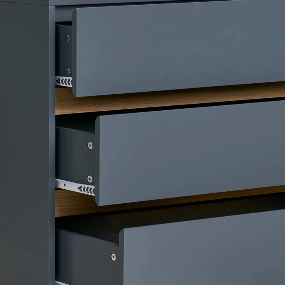 Kommode in Dunkelgrau und Kiefer - Street