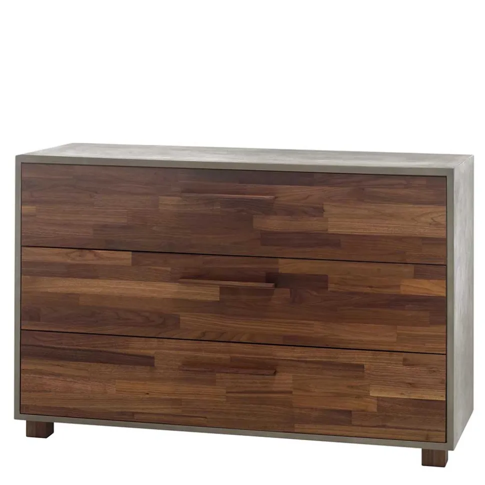 Kommode in Nussbaum und Beton Optik - Giolia