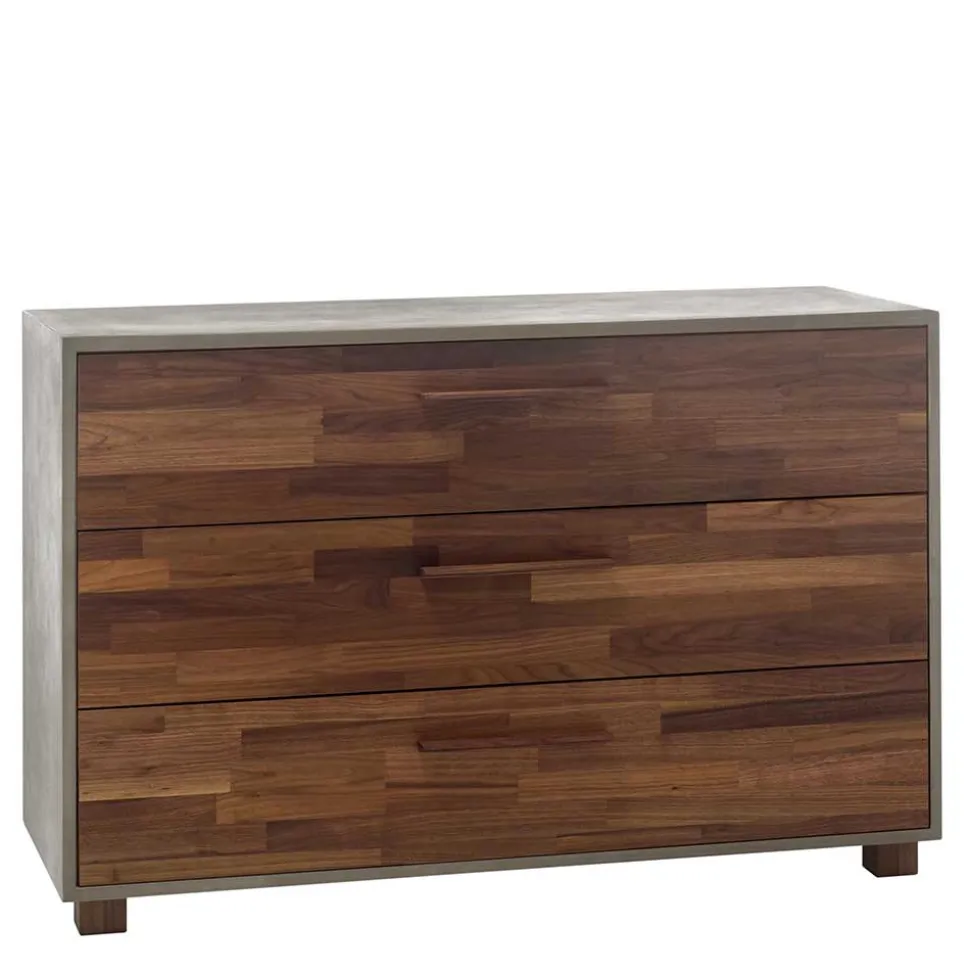 Kommode in Nussbaum und Beton Optik - Giolia