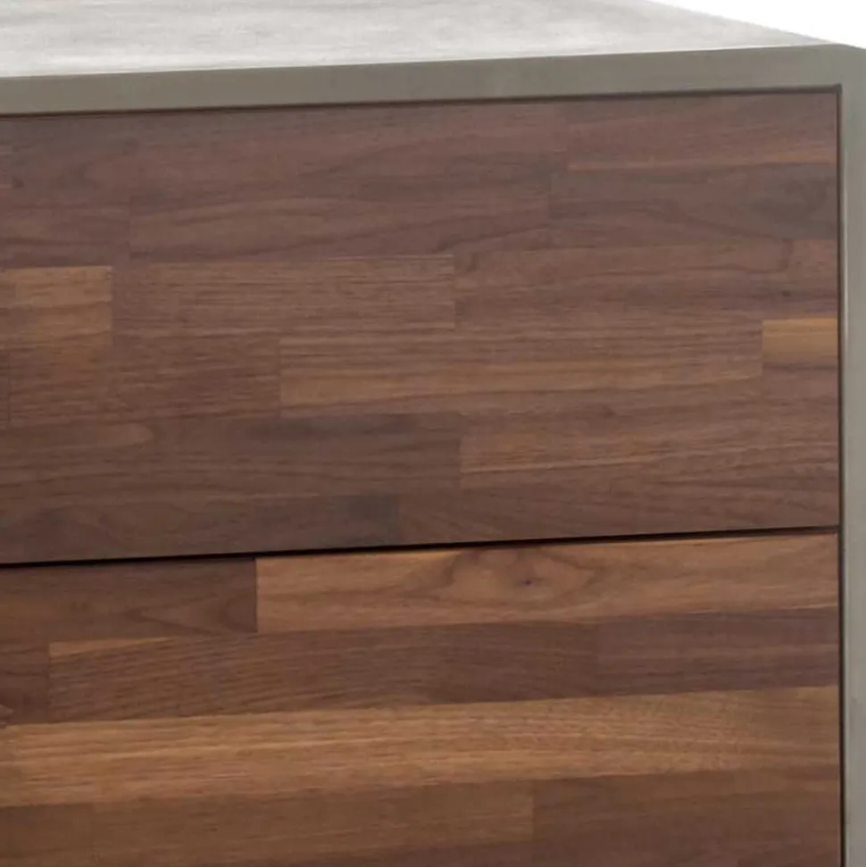 Kommode in Nussbaum und Beton Optik - Giolia