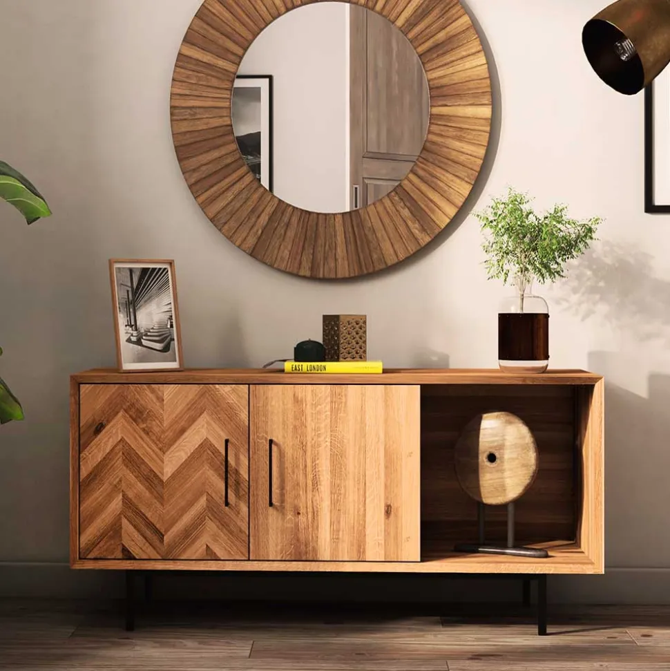 Kommode mit 2 Türen & Fach aus Wildeiche - Kerfa