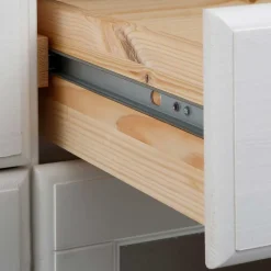 Kommode mit Glas in Weiß & Honig - Brasivon