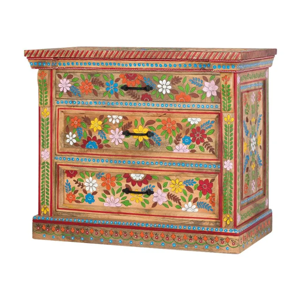 Kommode mit Mustern Blumen und Pfau - Hectos