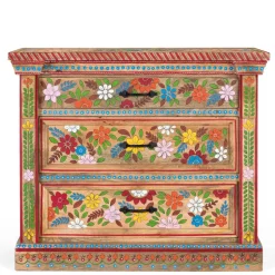 Kommode mit Mustern Blumen und Pfau - Hectos