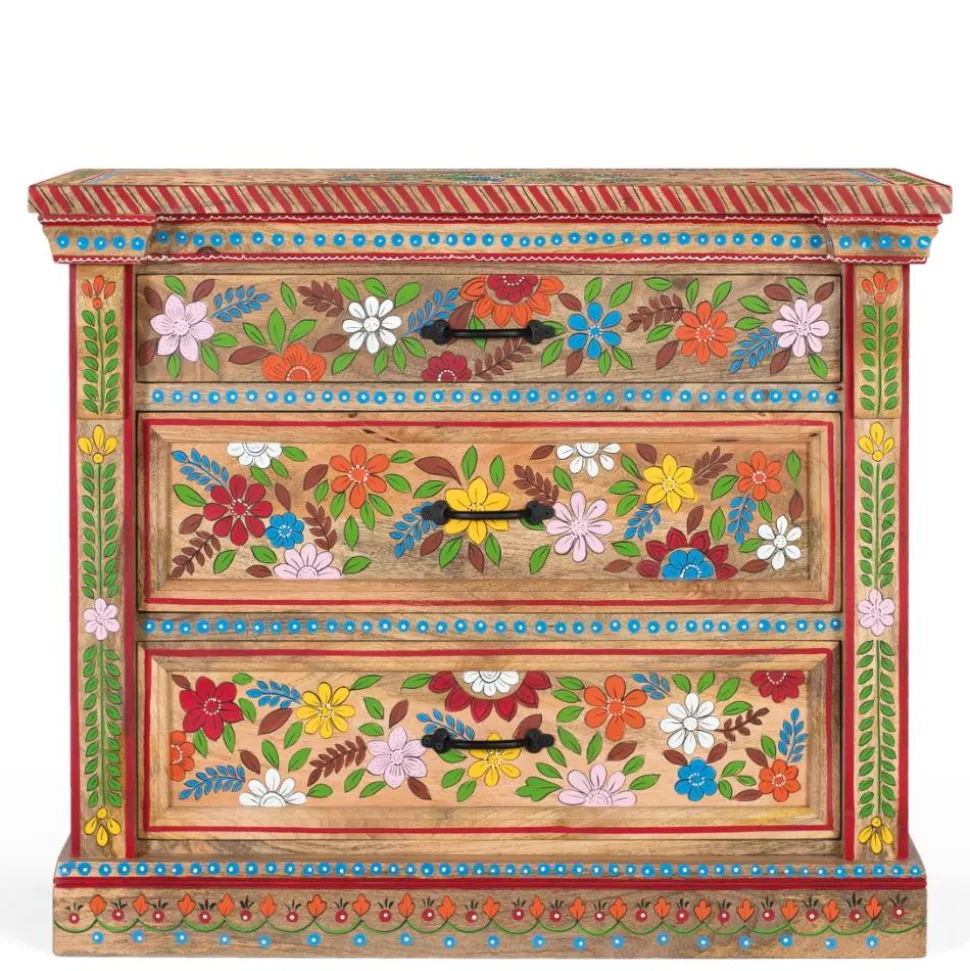 Kommode mit Mustern Blumen und Pfau - Hectos