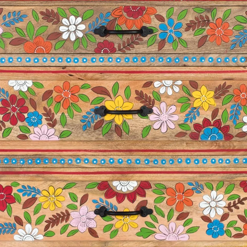 Kommode mit Mustern Blumen und Pfau - Hectos