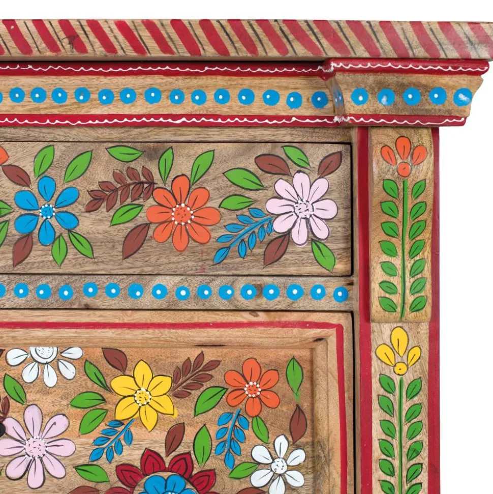 Kommode mit Mustern Blumen und Pfau - Hectos