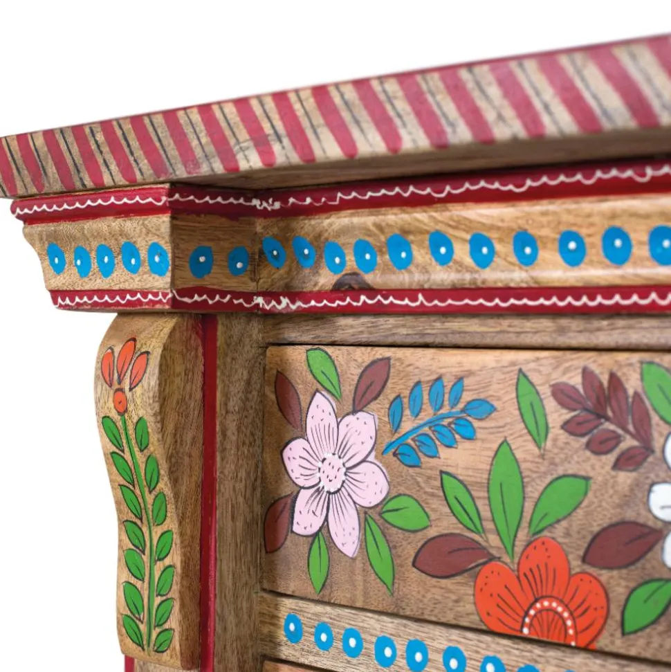 Kommode mit Mustern Blumen und Pfau - Hectos