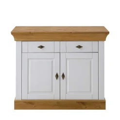 Kommode Sibiuta in Weiß Kiefer teilmassiv