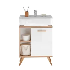 Kompakte Badmöbel im Skandi Design - Timur (dreiteilig)