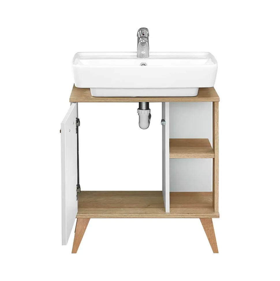 Kompakte Badmöbel im Skandi Design - Timur (dreiteilig)