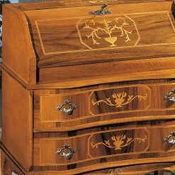 Kompakter Schreibsekretär in Nussbaum Agosto im Barockstil