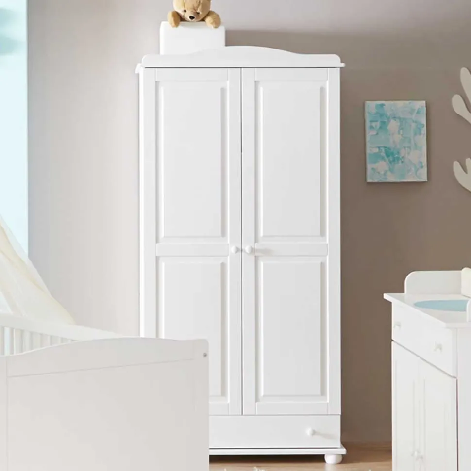 Komplett Babyzimmer Narcisso in Weiß (fünfteilig)