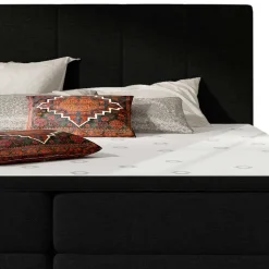 Komplettbett in Schwarzbraun Stoffbezug - Carbonaro