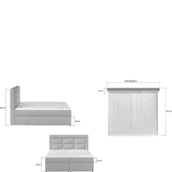 Komplettbett mit Samtbezug in Senfgelb - Sestron