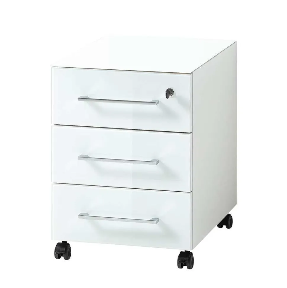 Komplette Büro Einrichtung in Weiß - Fidania (fünfteilig)