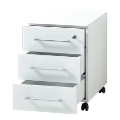 Komplette Büro Einrichtung in Weiß - Fidania (fünfteilig)