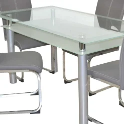 Komplette Essgruppe mit Glastisch - Viddalba (fünfteilig)