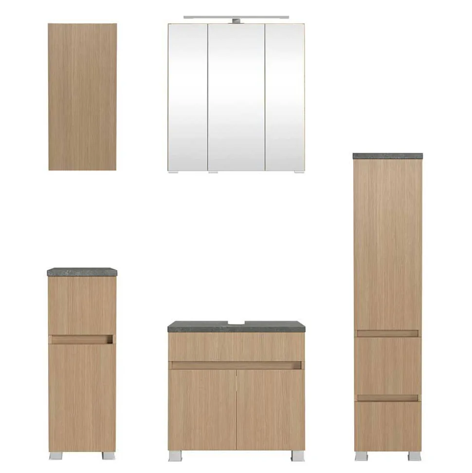 Kompletteinrichtung Badmöbel Set - Leitha (fünfteilig)