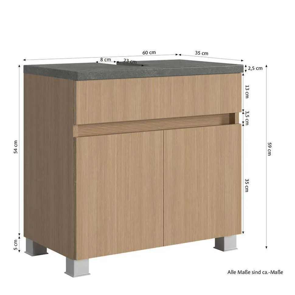 Kompletteinrichtung Badmöbel Set - Leitha (fünfteilig)