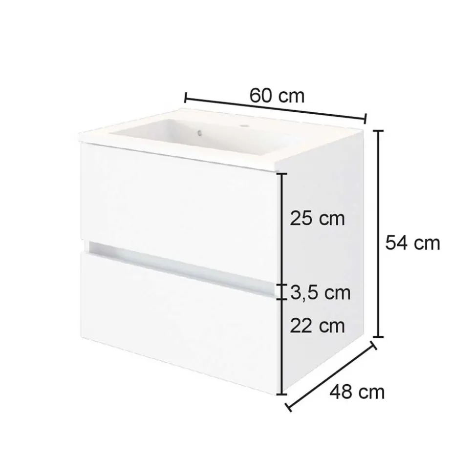 Kompletter Waschtisch in drei Breiten - Maklesa