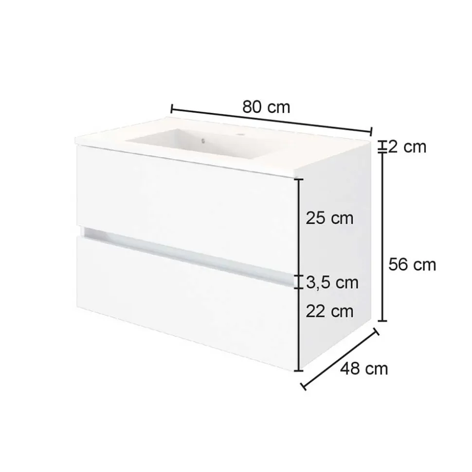 Kompletter Waschtisch in drei Breiten - Maklesa