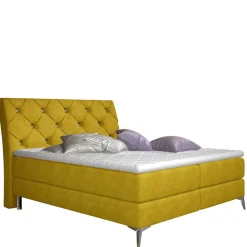 Komplettes Polsterbett in Currygelb - Seventy