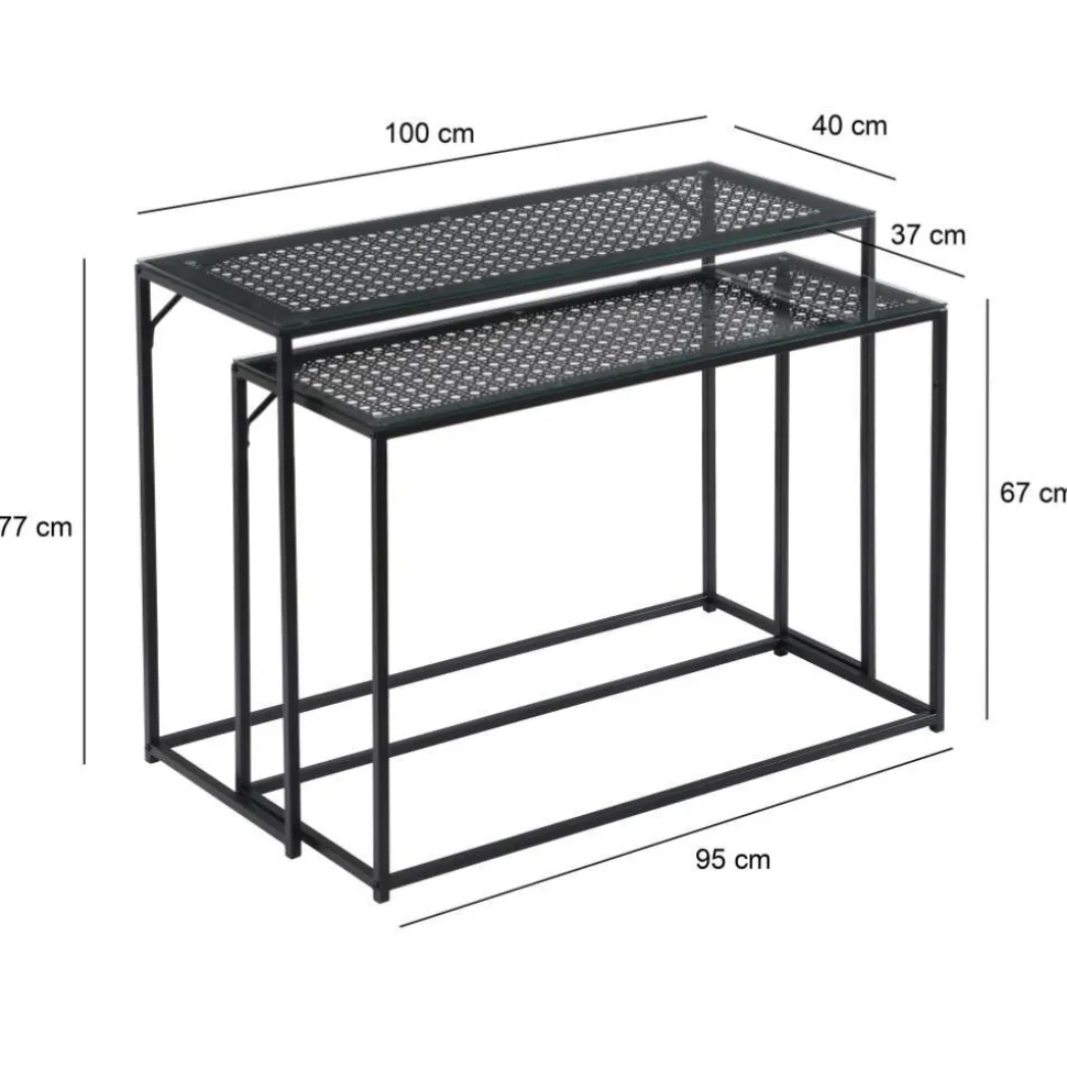 Konsolentisch Duo in Schwarz - Panfreda (zweiteilig)
