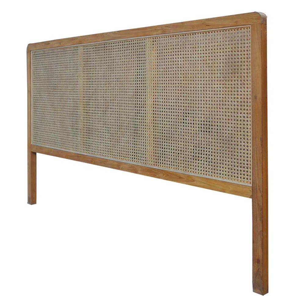 Kopfteil mit Wiener Geflecht und Teakholz Rahmen - Teako