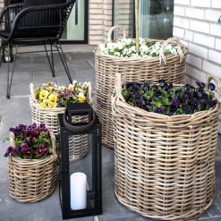 Körbe mit Griffen aus Rattangeflecht - Onda (vierteilig)