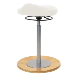 Kunstleder Arbeitshocker in Weiß - Calexia