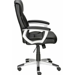 Kunstleder Bürosesseö in Schwarz & Chrom - Bicarion